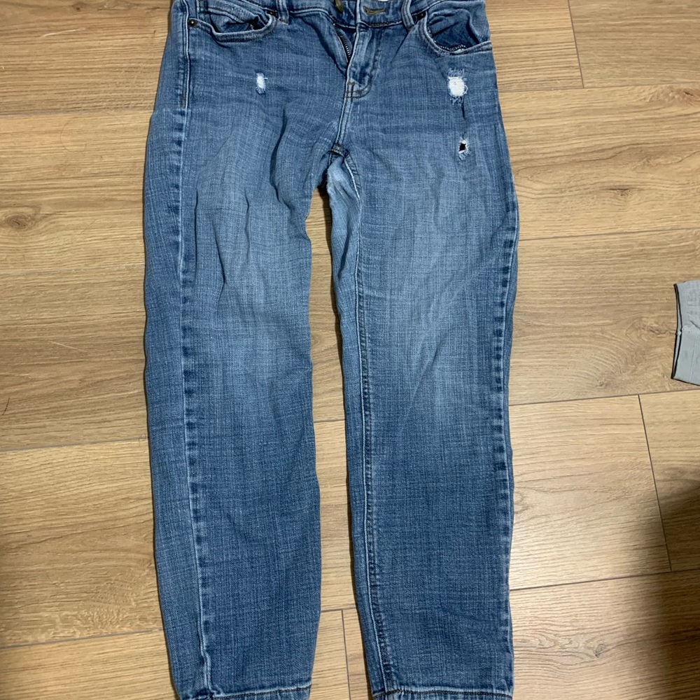 Blue Distressed Ankle Jeans - Great for Petites - Picture 5 of 10